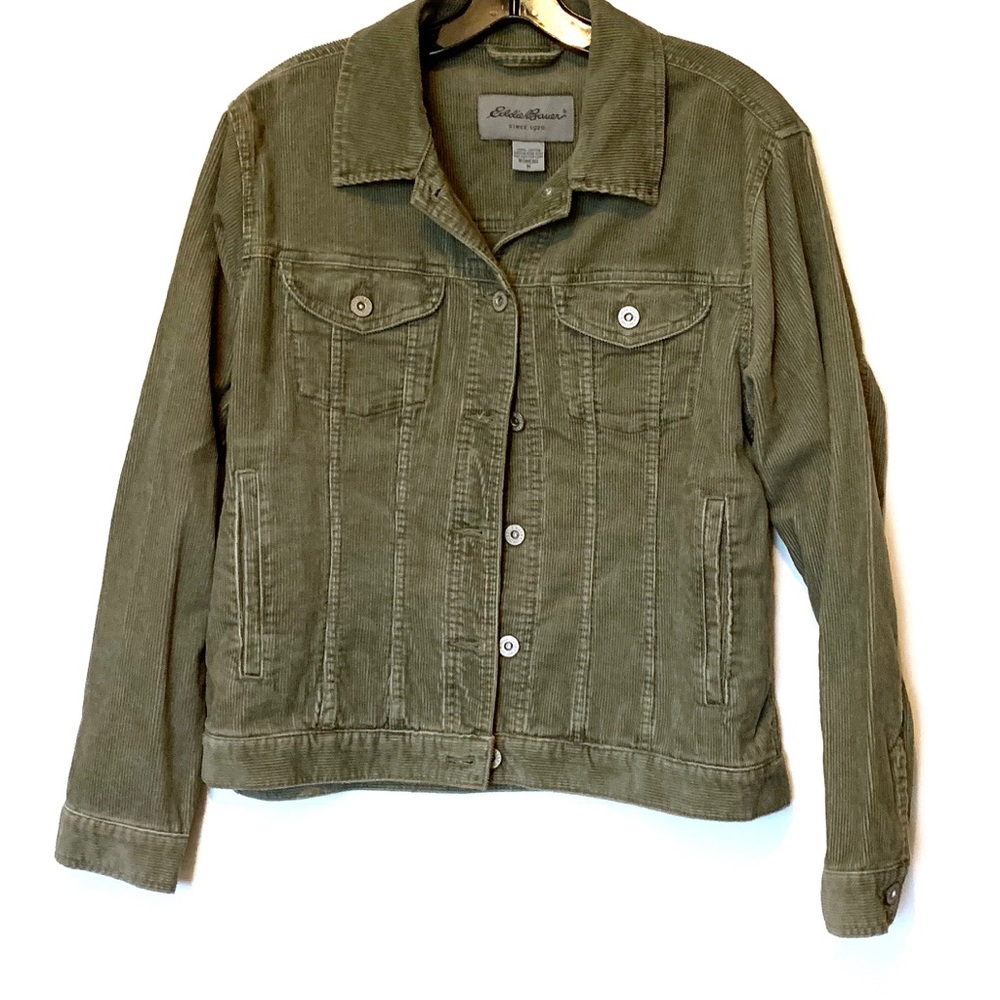 Women’s Eddie Bauer Green Corduroy Jacket Sz M